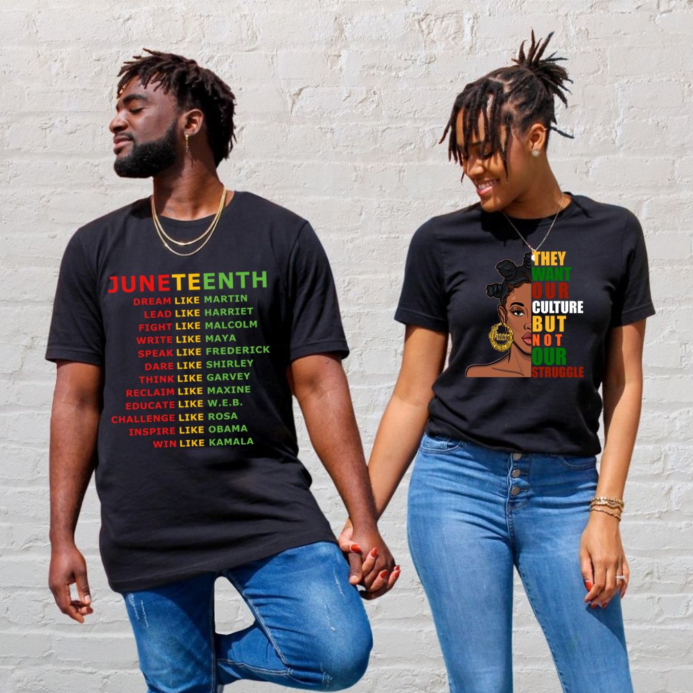 New Arrival 1865 Juneteenth Black History Africa Girls DTF Printing Heat Transfer For DIY T-shirts