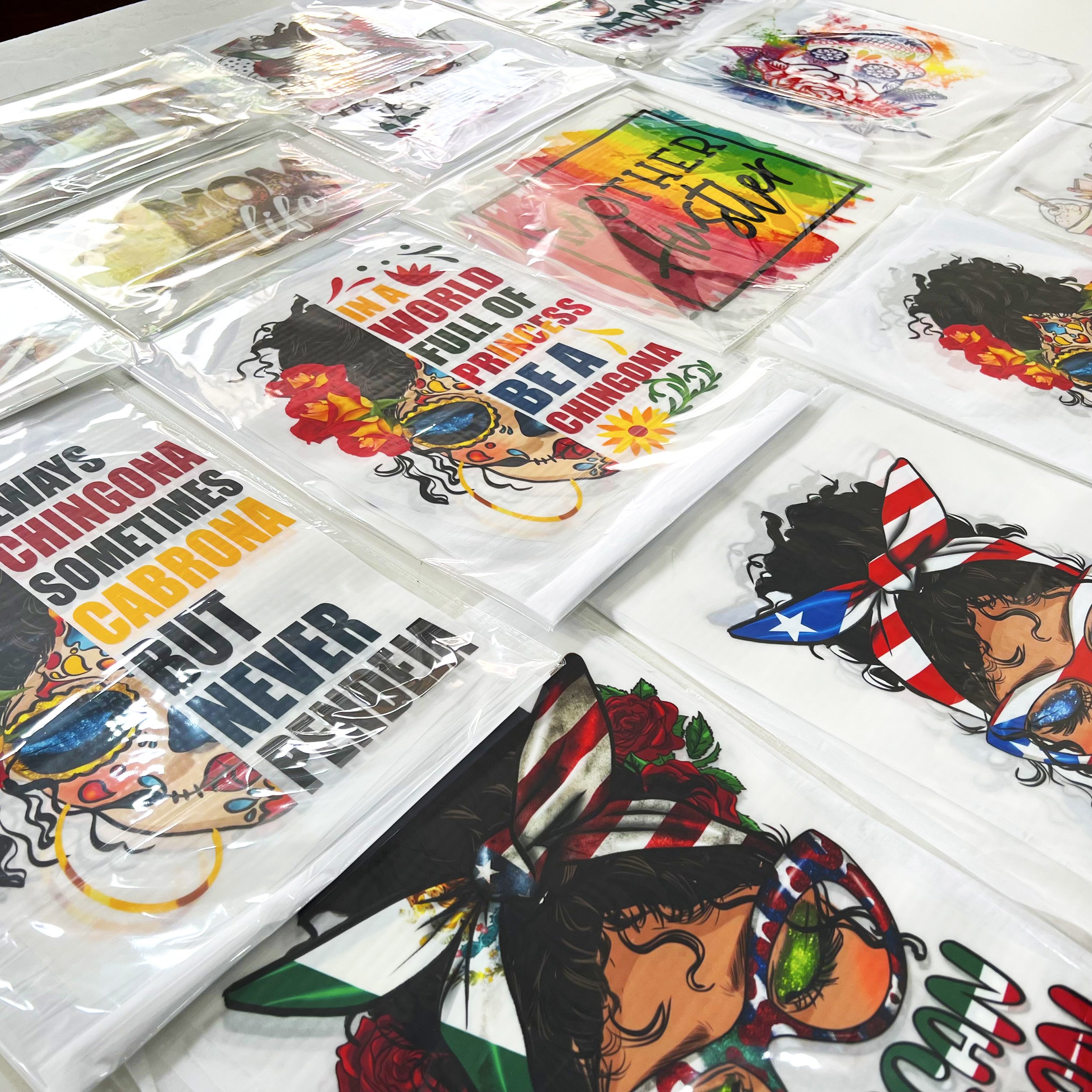 Yunshang wholesale Custom high quality DTF heat transfers vinyl screen UV printing transfer for t-shirt