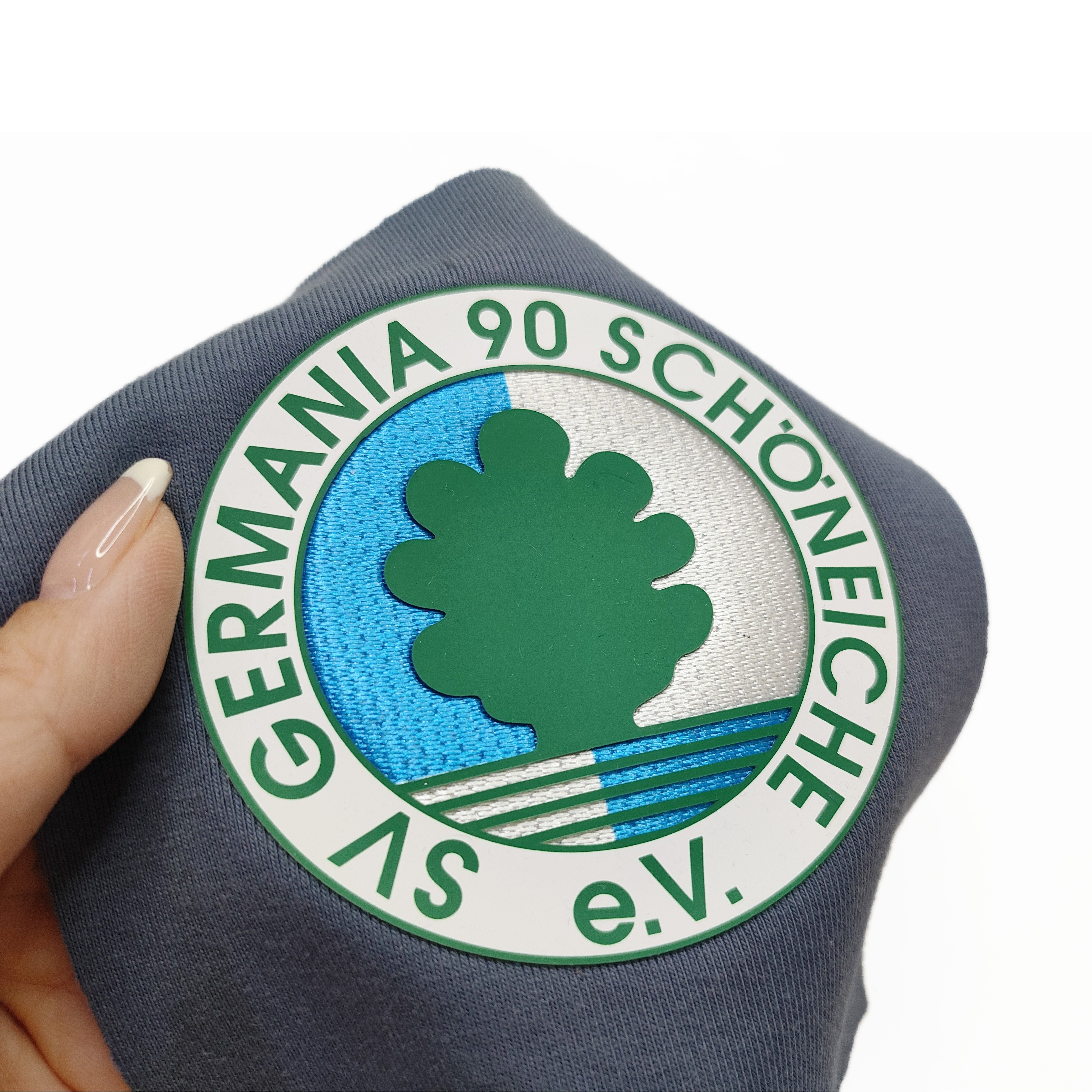 Screen printing Silicone Labels Wholesale Custom Soccer Team Club Logo Silicone Heat Transfer Printing Patches garment labels