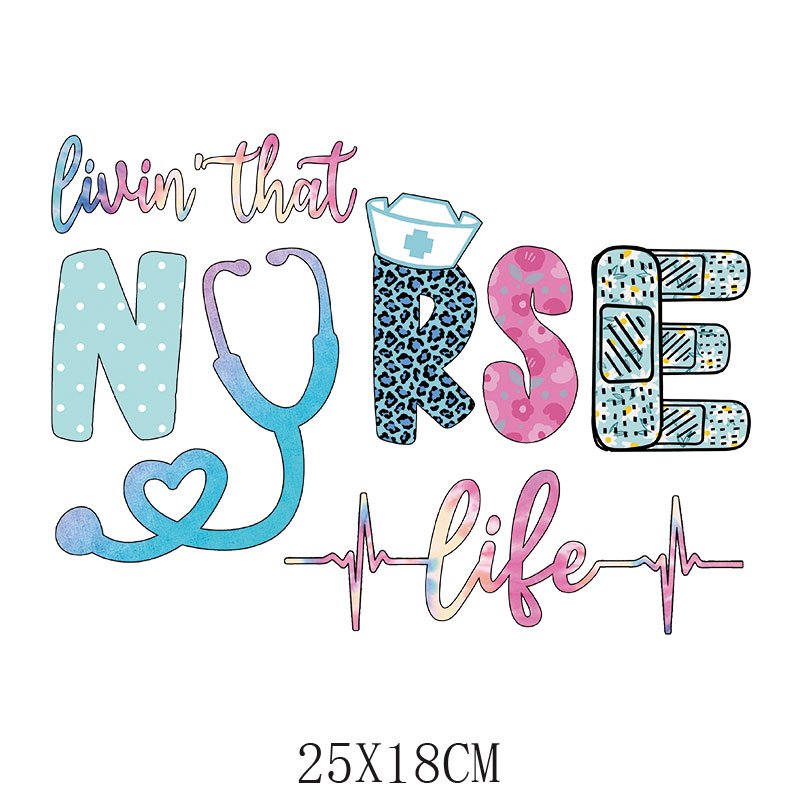 Custom Teacher Doctor Nurse Transfer Sticker Ready to Press Awareness Digital DTF Printing Heat T Shirt Transfer iron on