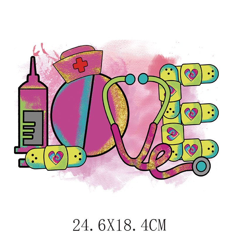 Custom Teacher Doctor Nurse Transfer Sticker Ready to Press Awareness Digital DTF Printing Heat T Shirt Transfer iron on
