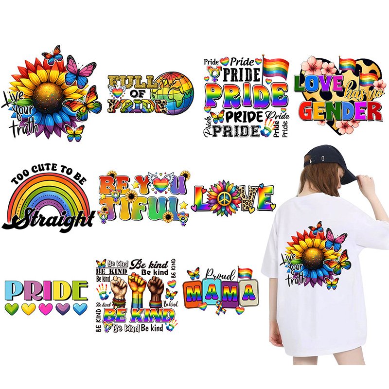 Best Sellers Custom Logo Printable Designs Customized Vinyl Iron Heat Transfer Printing Clothing DTF Thermal Transfer Sticker