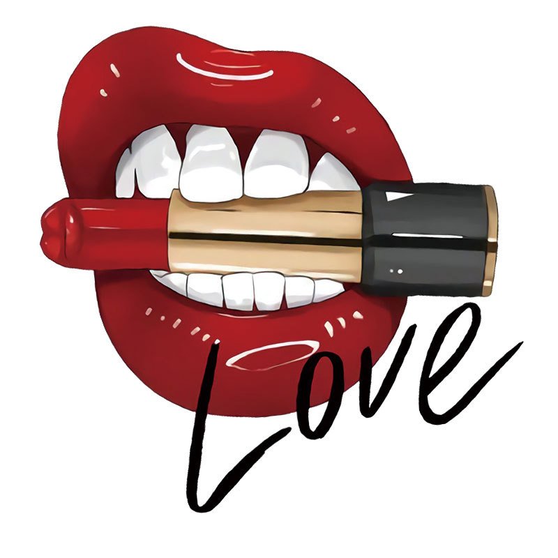 Heat transfer printed stickers for clothing custom vinyl sexy lips pattern white ink perm