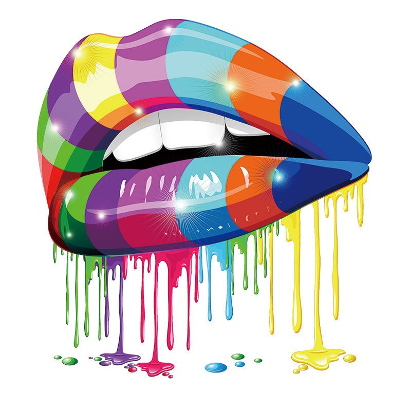 Heat transfer printed stickers for clothing custom vinyl sexy lips pattern white ink perm