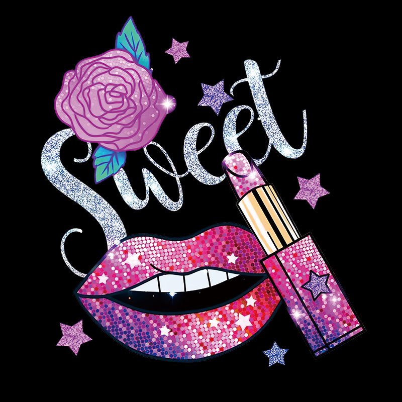 Heat transfer printed stickers for clothing custom vinyl sexy lips pattern white ink perm