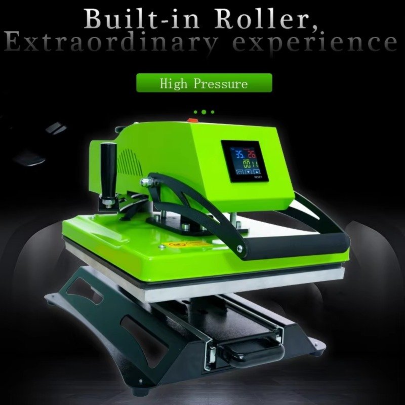 Sixfar 16X20 swing away high pressure insert t shirt type Rotary design with slide-out bottom heat press machine