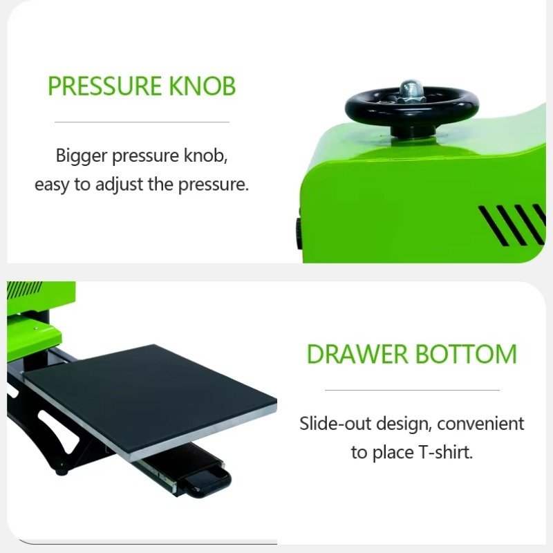 Sixfar 16X20 swing away high pressure insert t shirt type Rotary design with slide-out bottom heat press machine
