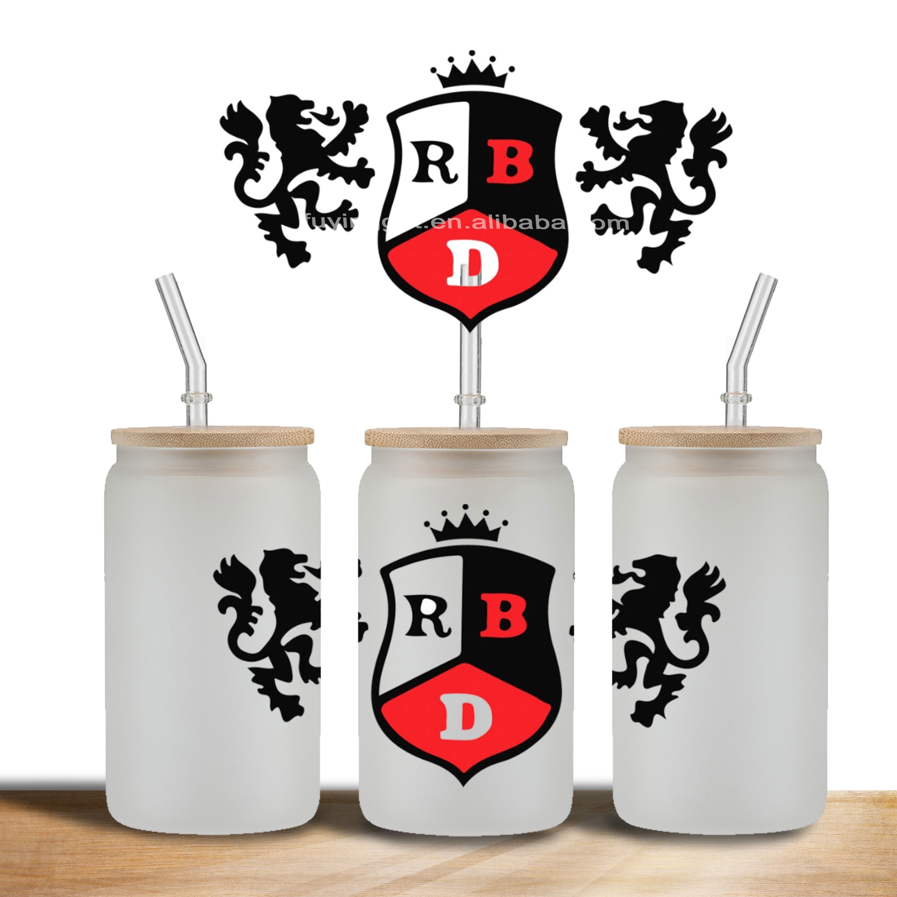 Ready fast ship MOQ 5 RBD Rebelde UV DTF cup wrap transfer stickers 3d uvdtf transfers for 16oz libbey cup