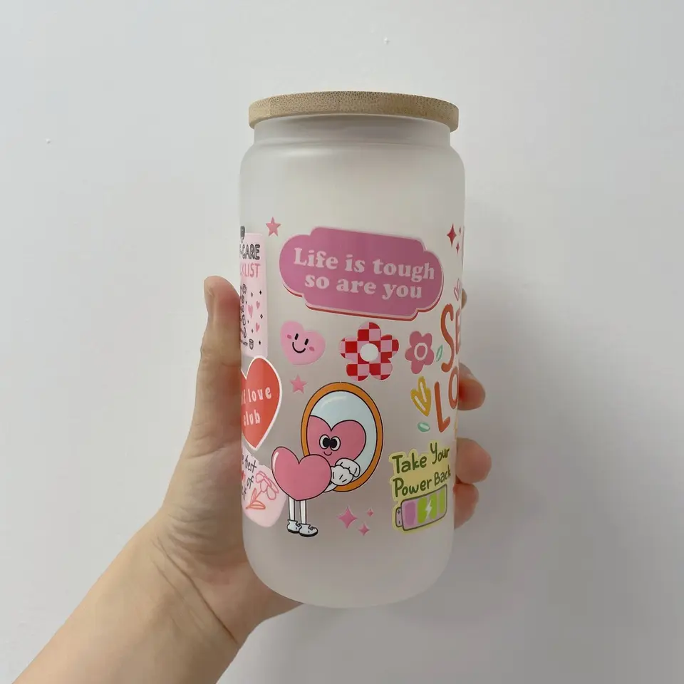Ready fast ship MOQ 5 RBD Rebelde UV DTF cup wrap transfer stickers 3d uvdtf transfers for 16oz libbey cup