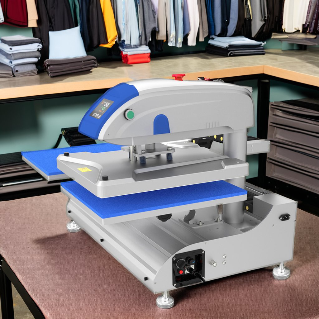 Electric Double Station T-Shirt Transfer Press Machine Stand Automatic New Heat Printing Garments 110V/220V Motor Used Condition