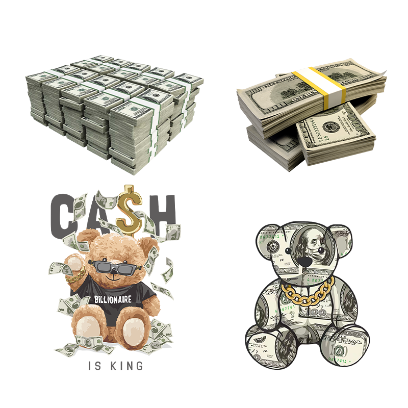 High Quality Hand-Held USD Thermal Transfer Stickers Easy-to-Apply Design DTF Heat Press T-Shirt Printing Wholesale Screen