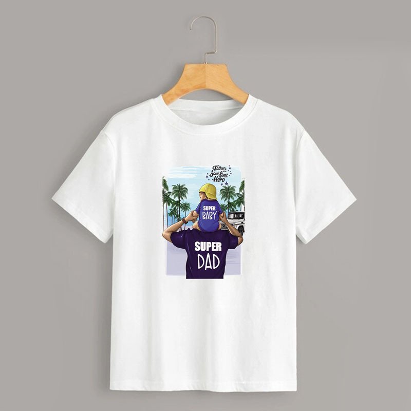 2023 Custom Happy Fathers Day Design Heat Transfer Dad Devoted Heat Transfer Printing for T-Shirt