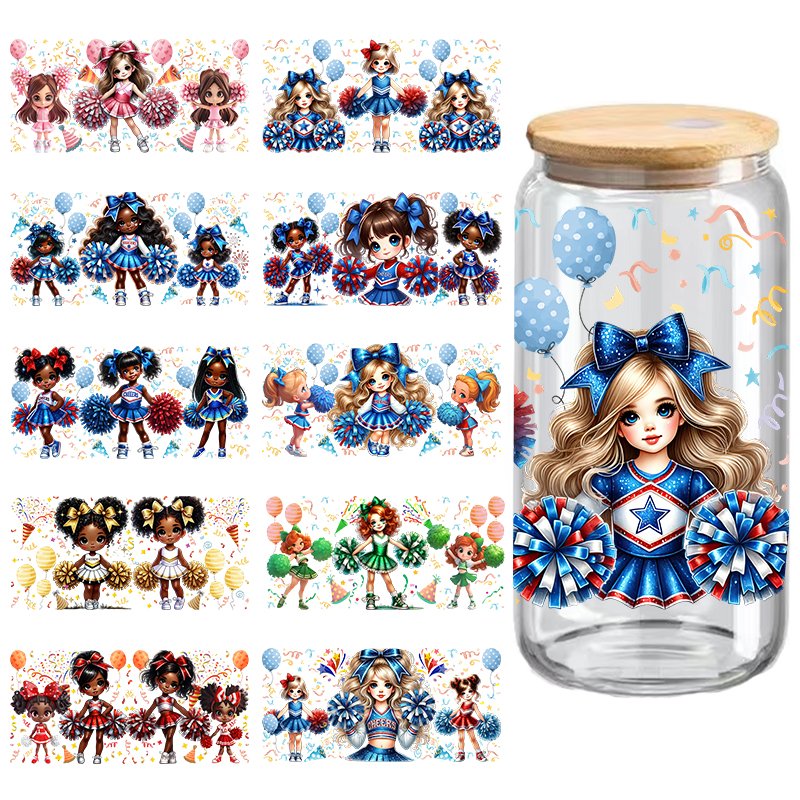 beauty Girl-style design use for mugs vinyl stickers transfers print uv dtf cup wrap trasnfers 16oz