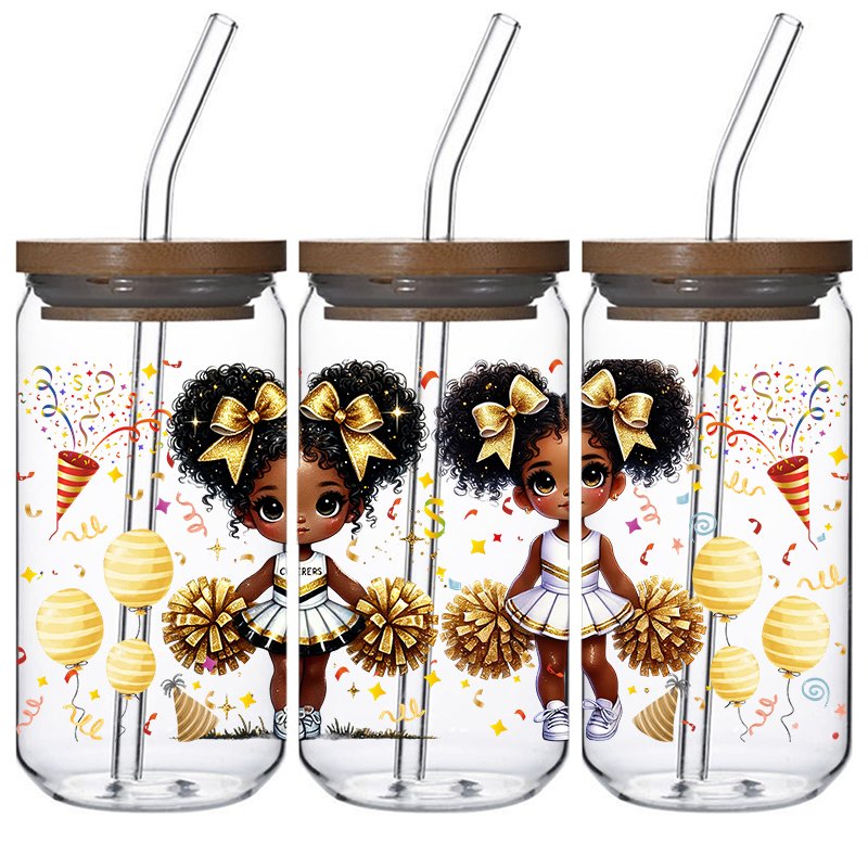beauty Girl-style design use for mugs vinyl stickers transfers print uv dtf cup wrap trasnfers 16oz