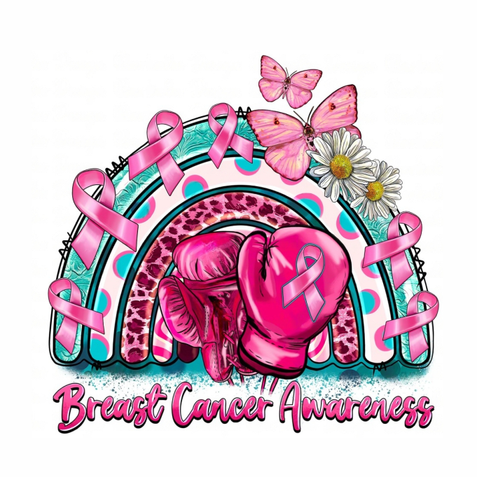 Breast Cancer Awareness Sneakers Pink Ribbon Heat Transfer Printing Stickers Applique For Bags Sweatshirt Garment Pillows