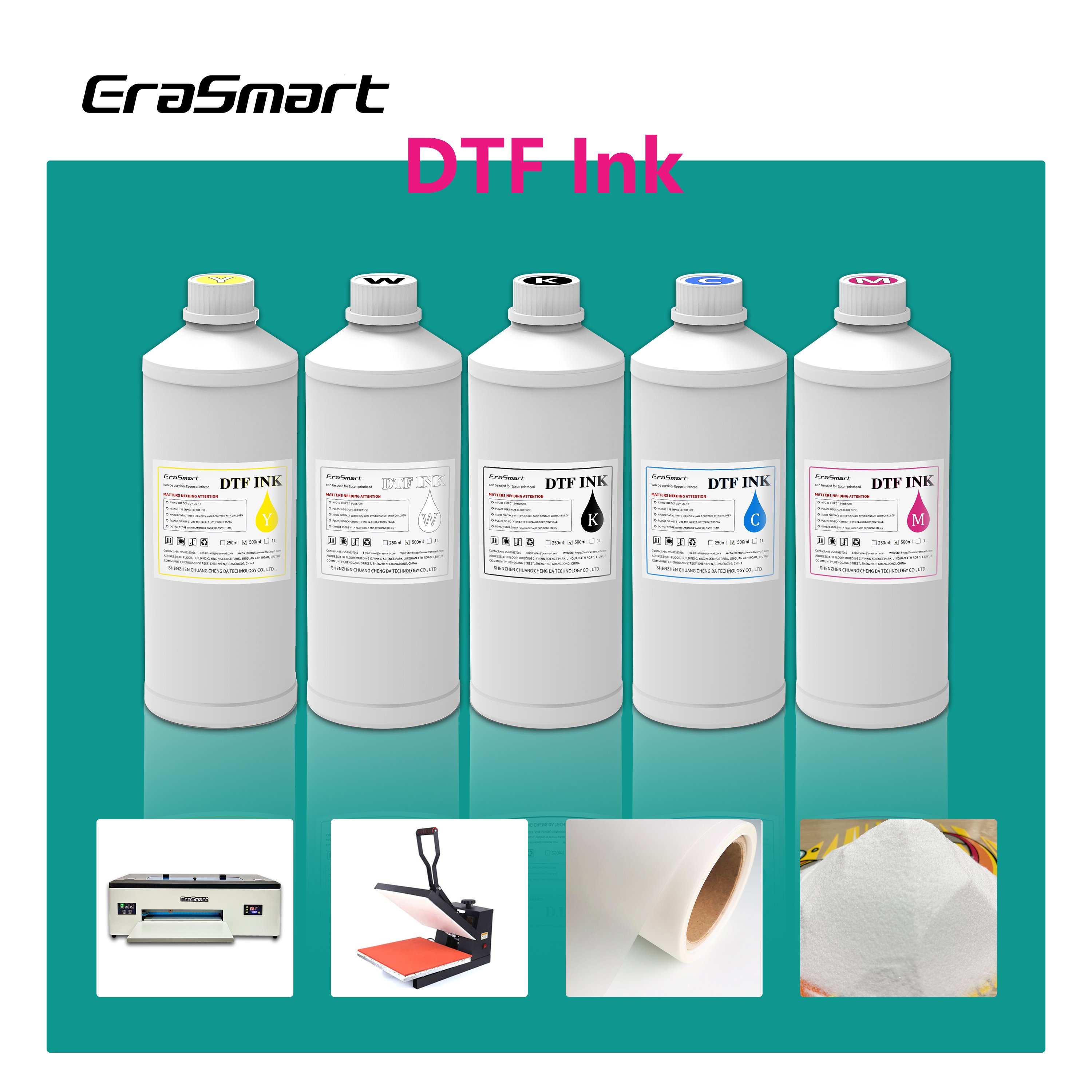 Erasmart DTF White Ink DTF Ciss Ink System L1800 DTF Ink For CMYKW Color