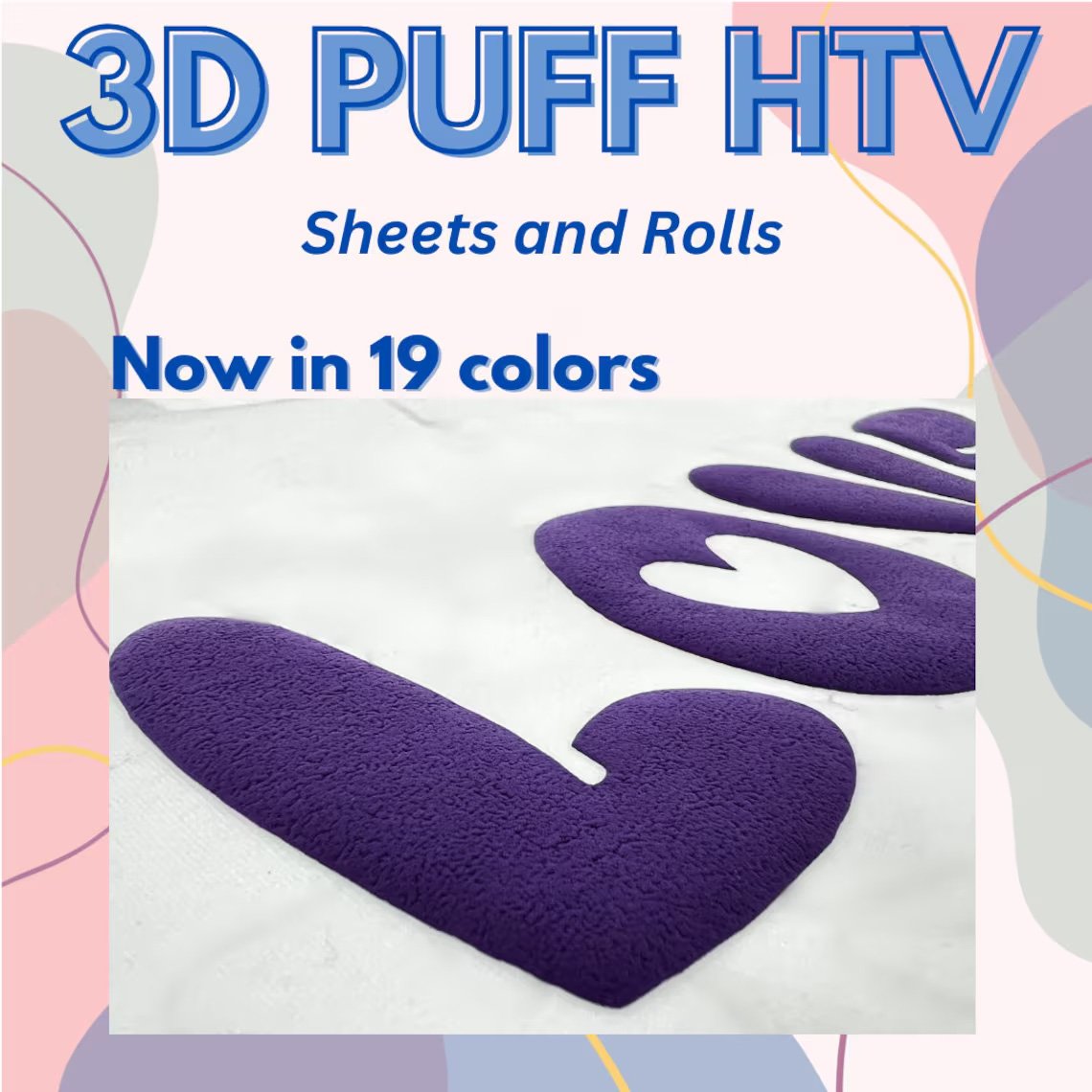 Custom Iron on T-Shirts Thermal 3D Puffy PU Vinyl Roll Silicone Press Sublimation Paper HTV DTF Heat Printing Transfer Sticker