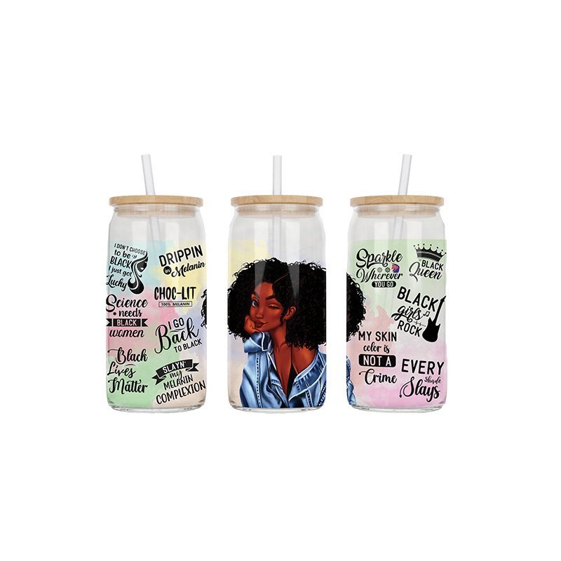 High quality Factory Custom UV dtf 16oz cold cup wrap decal transfer printing designs stickers uvdtf cup wrap