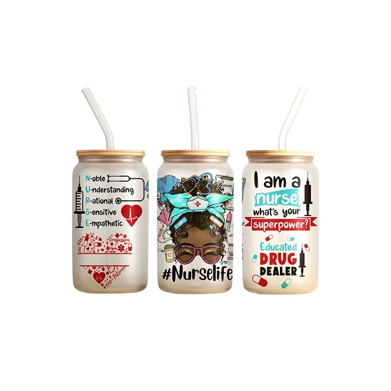 High quality Factory Custom UV dtf 16oz cold cup wrap decal transfer printing designs stickers uvdtf cup wrap