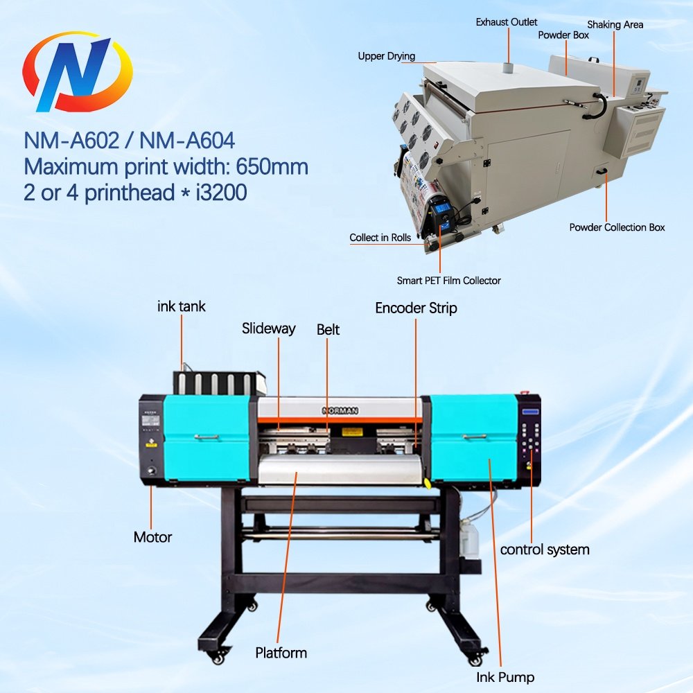 Norman 60Cm Pet Film Heat Transfer Printing Machine Xp600 24 Dual Printheads 60CM DTF Printer