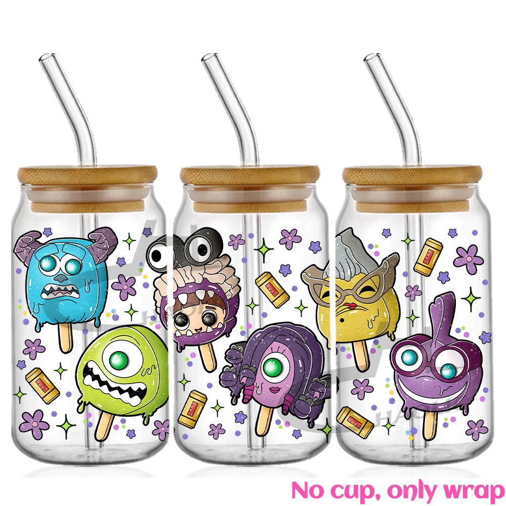 Hot Sale Sticker Waterproof and Scratch-proof Cartoon UV DTF Cup Wrap Transfers Ice Cream Wholesale UV DTF Cup Wrap Transfers
