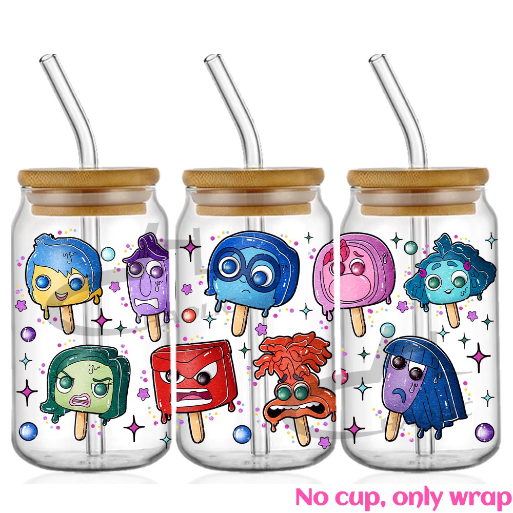 Hot Sale Sticker Waterproof and Scratch-proof Cartoon UV DTF Cup Wrap Transfers Ice Cream Wholesale UV DTF Cup Wrap Transfers