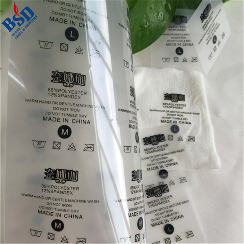 Custom logo garment iron on heat transfer label for clothing