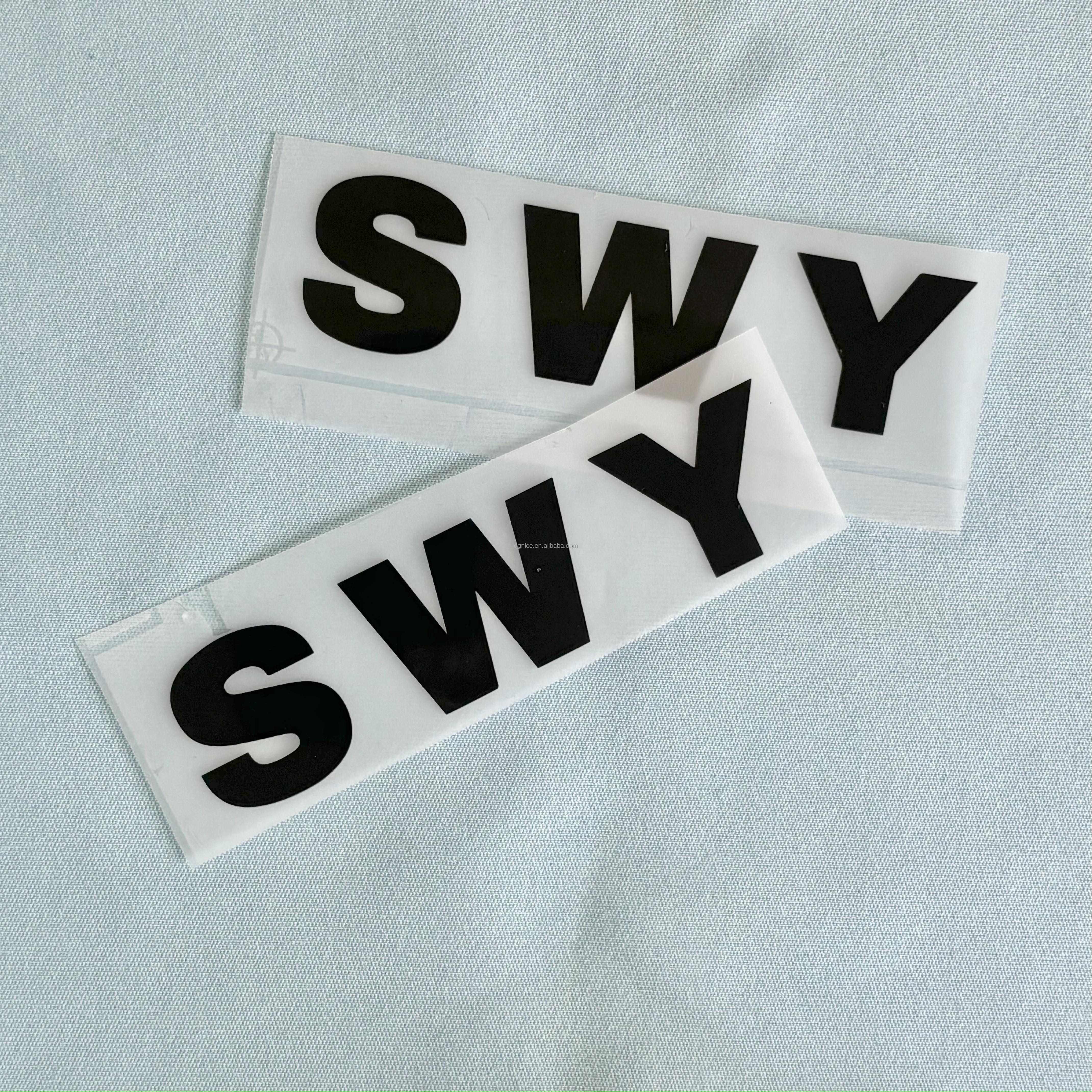 Custom Iron On Heat Press Silicon Sticker T-Shirt 3D Silicone Heat Transfer Printing Garment Label Silicone Logo For Clothes