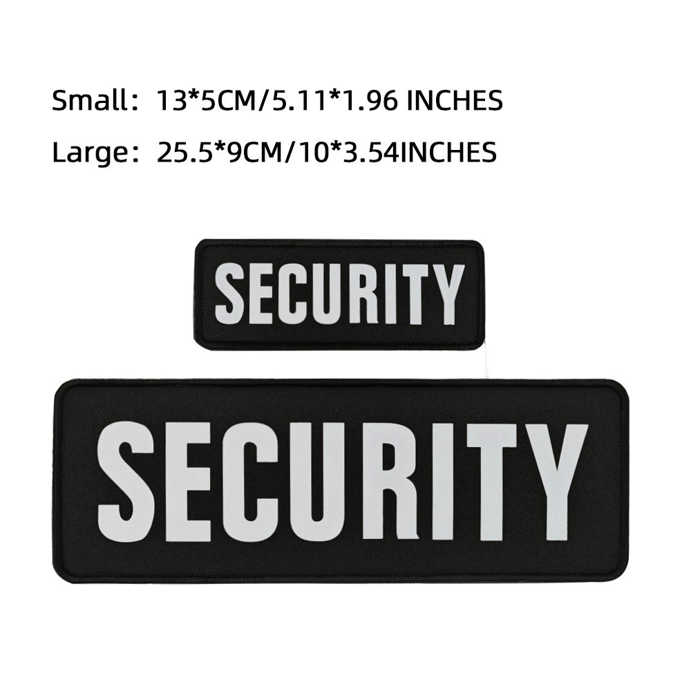 Spot Security Tactical Back Sticker Embroidery Heat Transfer Printing Reflective Vest Patch with Adhesive Hook and Loop