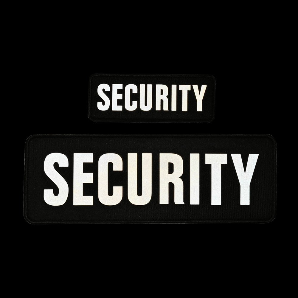 Spot Security Tactical Back Sticker Embroidery Heat Transfer Printing Reflective Vest Patch with Adhesive Hook and Loop