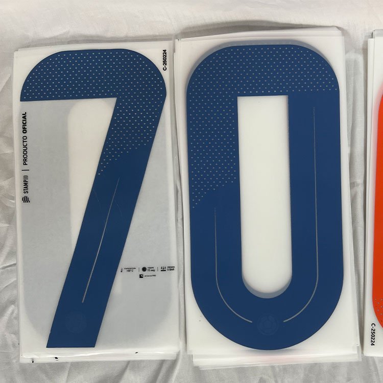 personalized player jersey number and letters vinyl anti fake label heat transfers heat press logo print for clothing