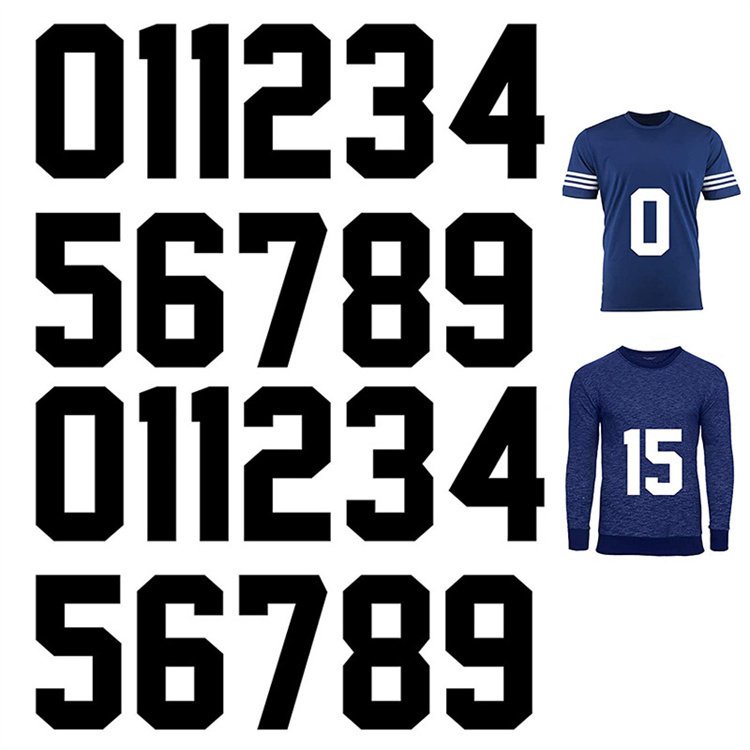 DIY English letter and number heat transfer printing sticker with jersey logo