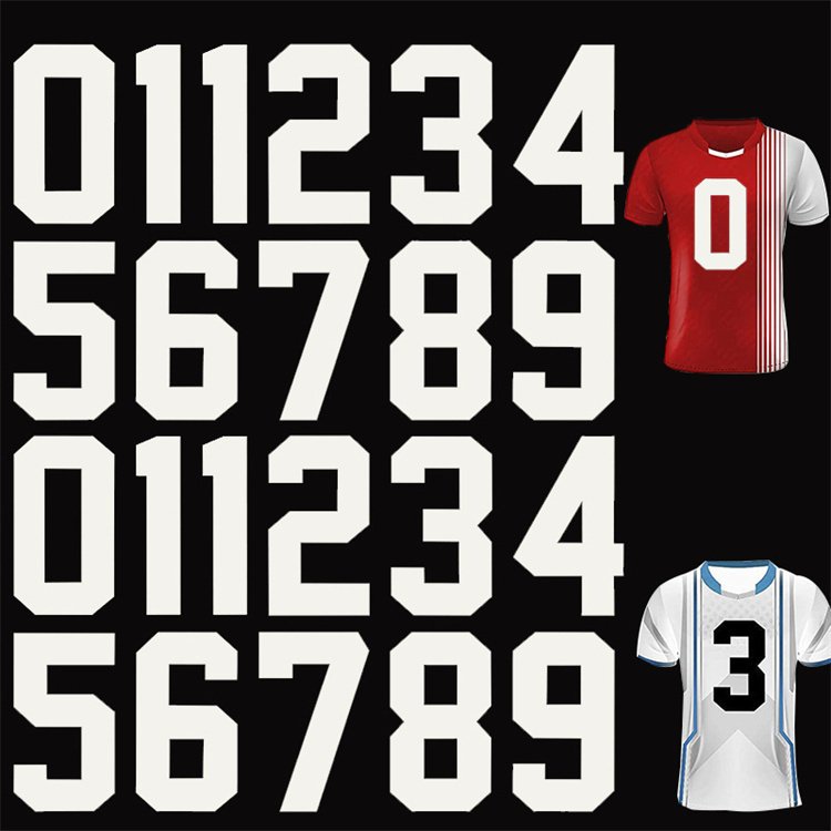 DIY English letter and number heat transfer printing sticker with jersey logo