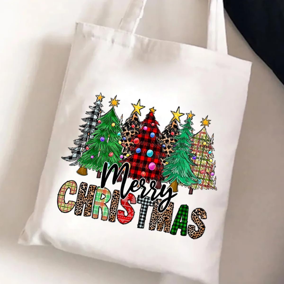 Merry Christmas Trees Heat Transfer Stickers for Clothes Iron on transfers Patches Xmas Winter Decals for Clothing Decorations