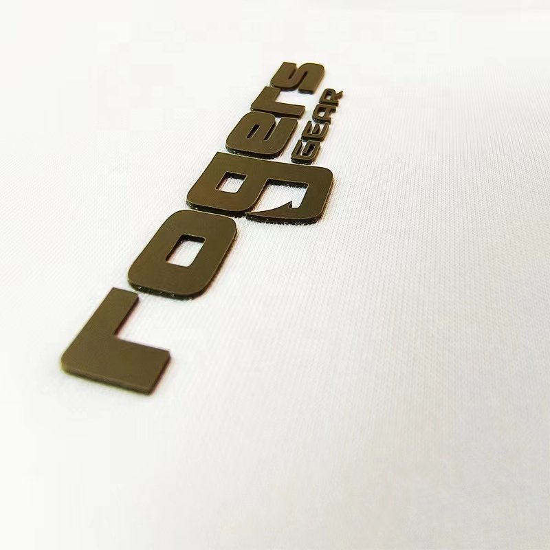 factory Custom Print 3D Logo Silicone logo tag Heat Transfer Printing cloth Label high quality 3D PVC Rubber Logo For t-Shirt