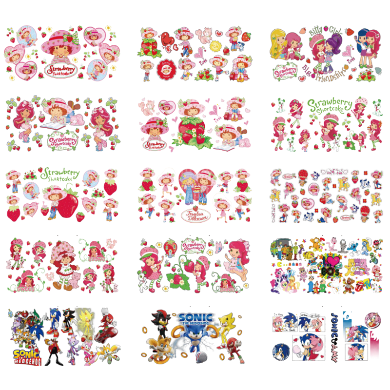 Wholesale UV DTF Transfer Printing Sticker Wraps High Quality Waterproof PET Adhesive Sticker for 16OZ Libbey Glass Cups
