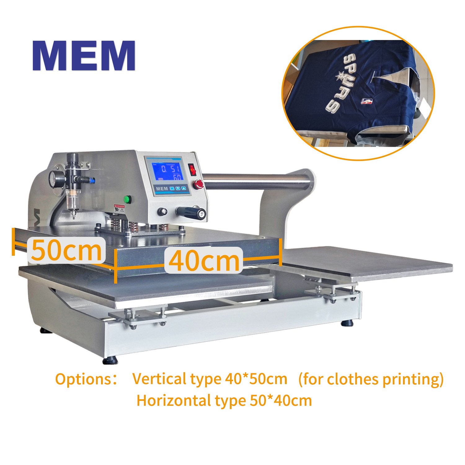 High Quality T shirt Printing Sublimation Machine 16x20 40x50cm Semi Automatic Double Station Pneumatic Heat Press Machine
