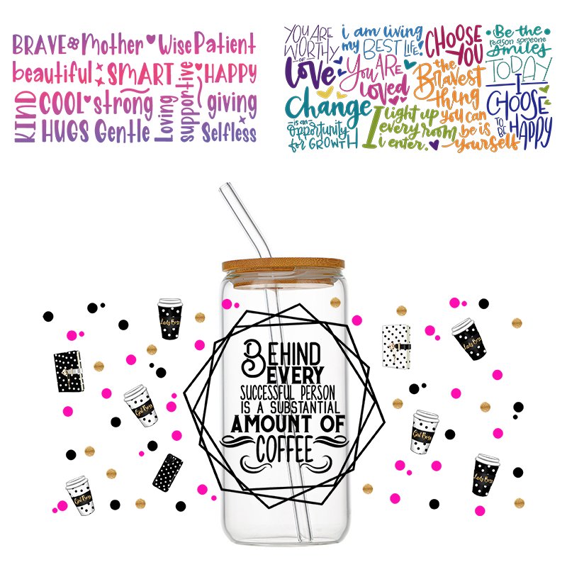 Best Sellers Transparent Glass Cup Wrap Transfer Uv Dtf Waterproof Stickers Uv Transfer And Dtf Sticker For Transfer Printing