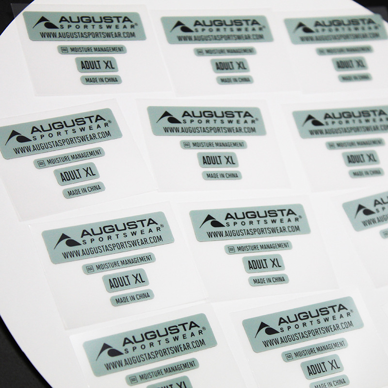Factory Price Wholesale Custom DTF Brand Name Size Logo Neck Iron on Garment Clothing Labels Tags Printing Washing Care Labels