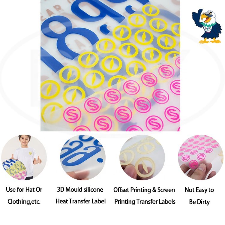 High Density Sticker Factory Custom 3D Silicon Logo Heat Transfer Printing Labels for Garment