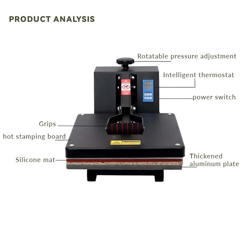 Heat Press38*38cm T-Shirt Press Machine T-Shirt Press Heat Press Printing Machine Heat Transfer Sublimation Machine for T-Shirts