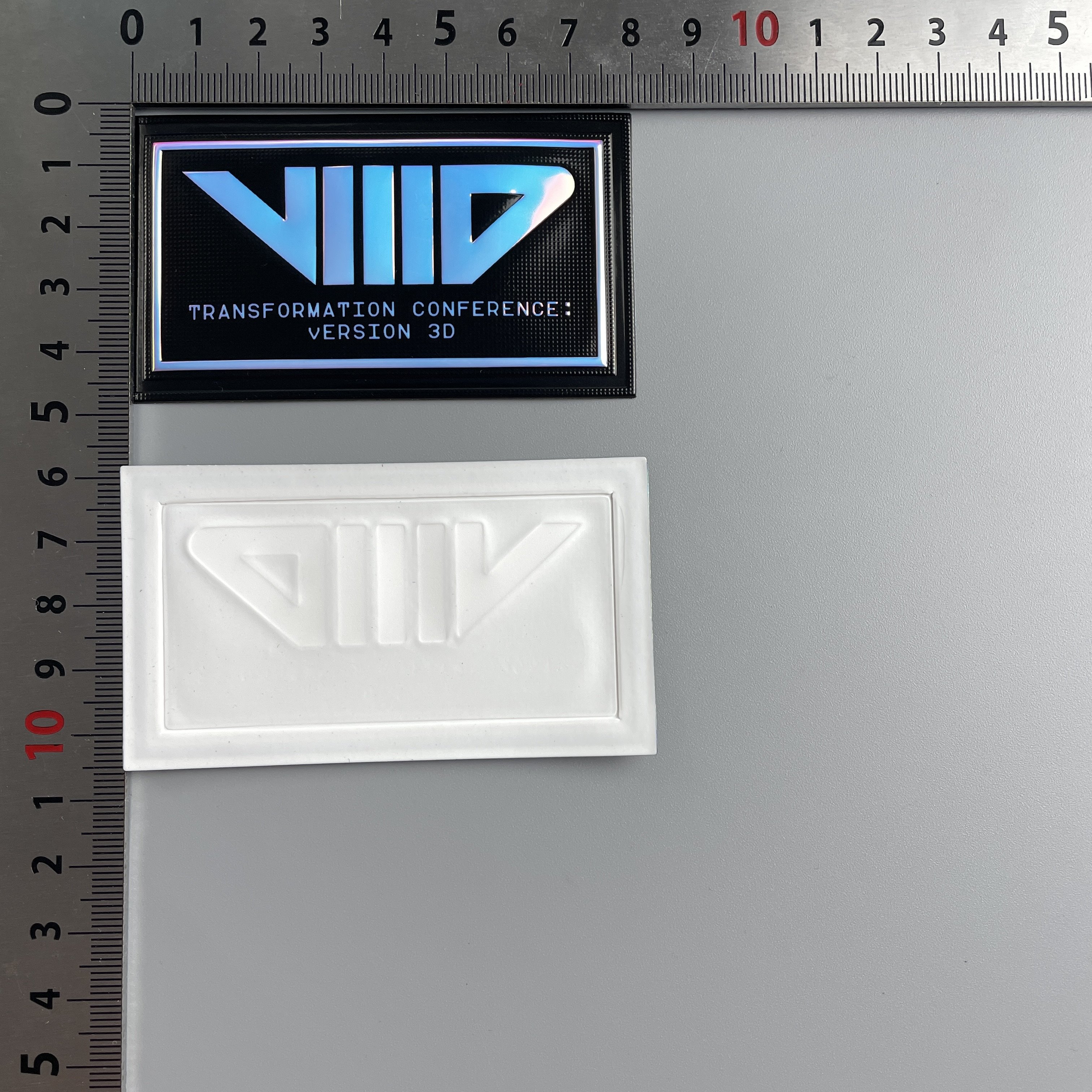 2023 New Design Iron on Sew on Custom Iridescent rainbow colored holographic effect hologram metallic TPU patch for Sportswear