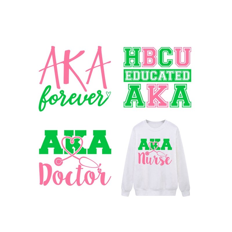 Wholesale AKA DTF Transfers Sorority Heat Transfer Designs Print Transfers Stickers IRon on Designs for t shirts