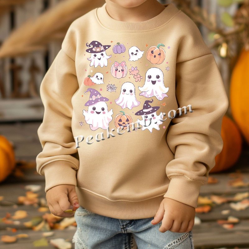Boo Pumpkim DTF Transfer Printing Halloween Festival Custom Kids Garment