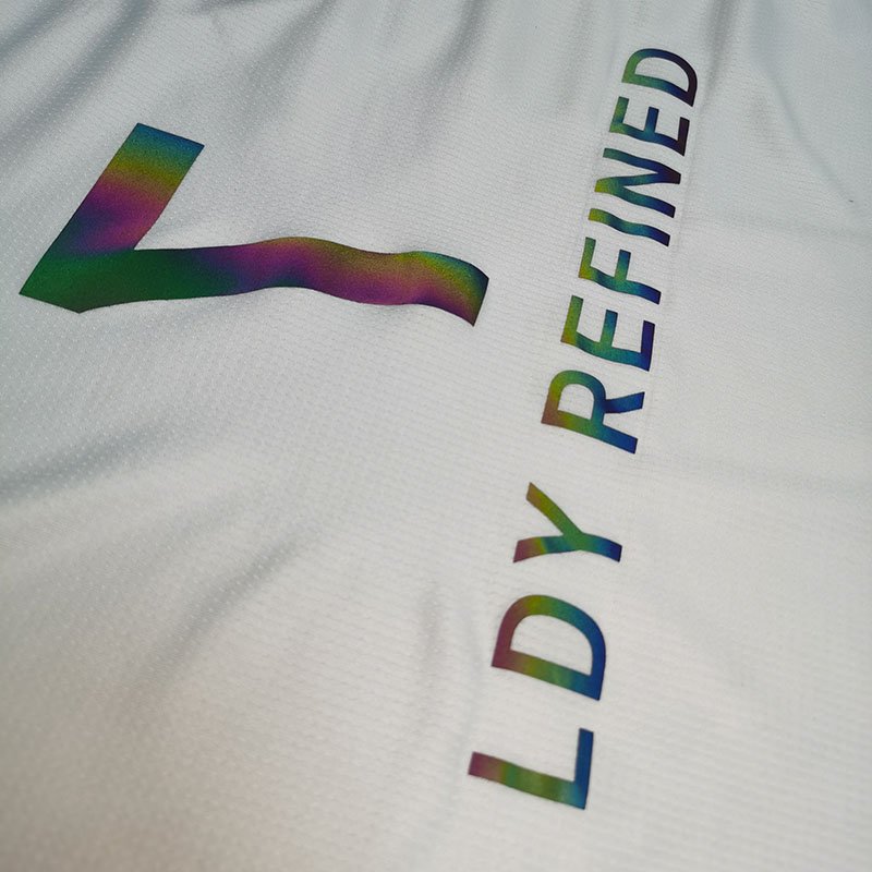 Caadhy Fashion Reflective Heat Transfer Vinyl Colorful Letter Heat Transfer Sticker Colorful Reflective Transfer Printing Logo