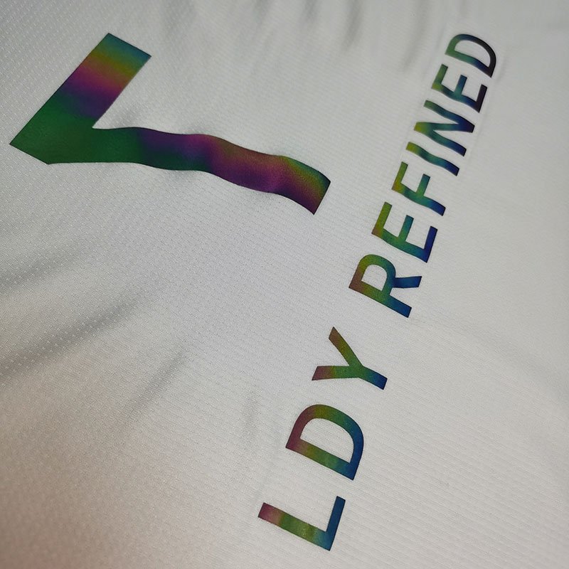 Caadhy Fashion Reflective Heat Transfer Vinyl Colorful Letter Heat Transfer Sticker Colorful Reflective Transfer Printing Logo