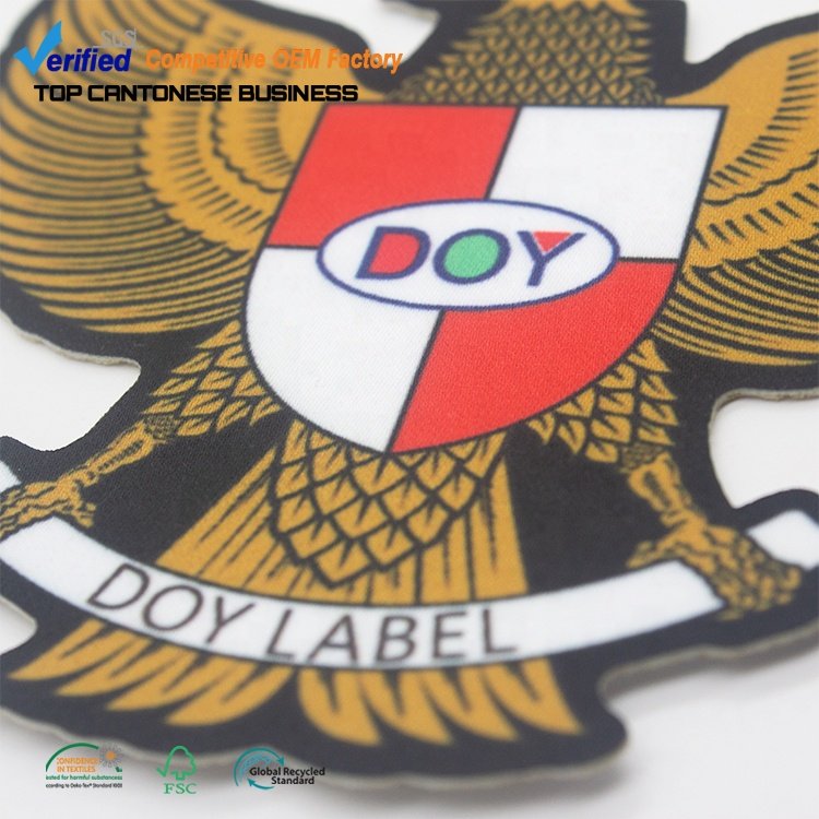 Fabric Parches Wholesale Custom Your Brand Logo Heat Transfer Sublimation Patches for Garment Accessories