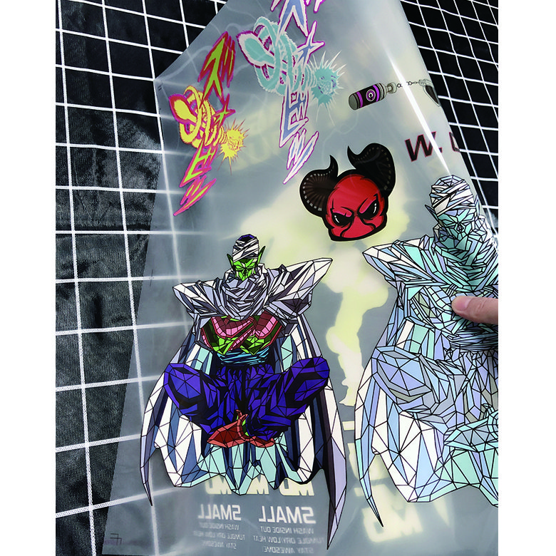 Wholesale washable full color dtf heat transfer stickers plastisol heat transfer vinyl label screen printed iron on for T-shirt