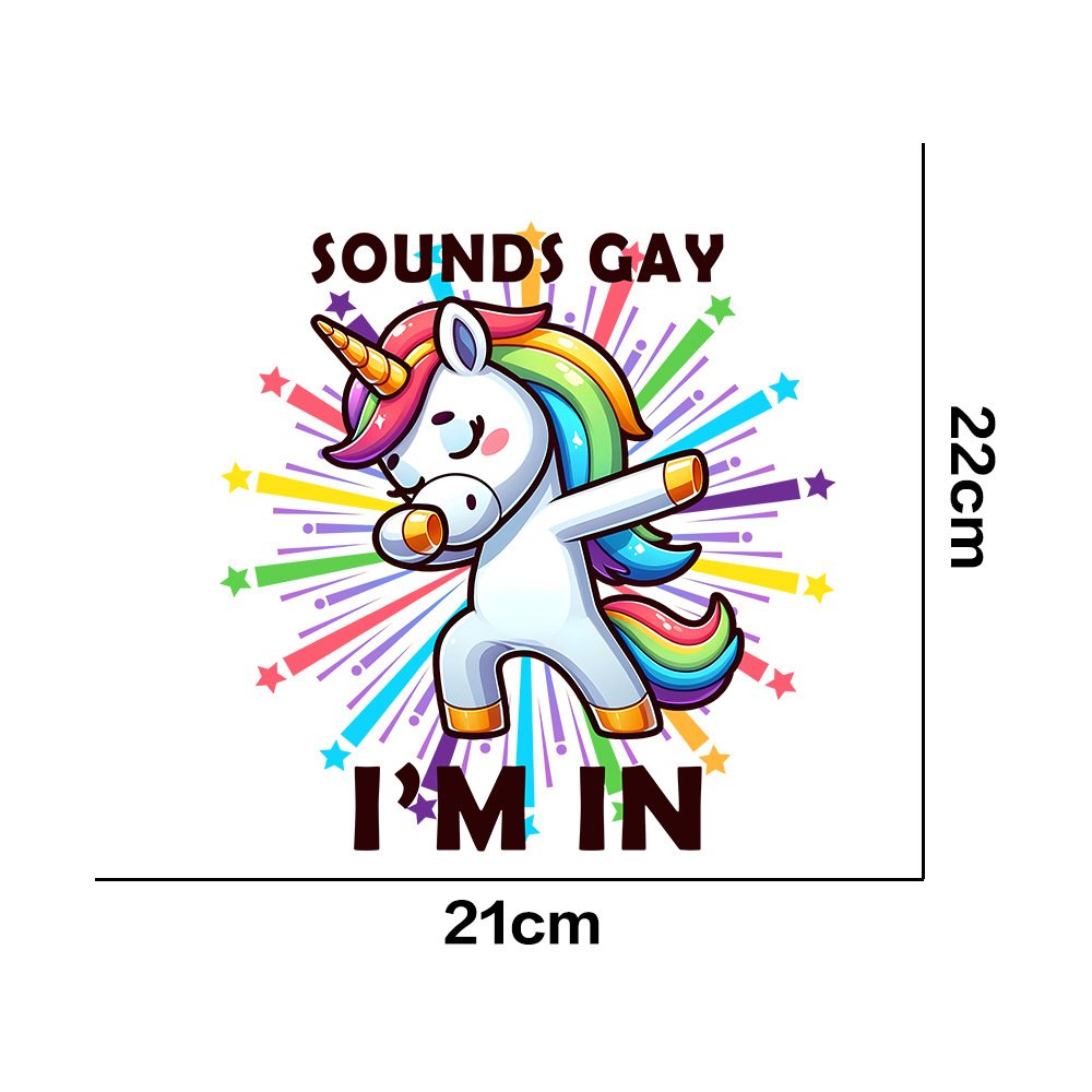 Unicorn DTF Print Heat Transfers Plastisol IRON on Ready to Press Sticker Designs for T-Shirts & Clothes/Garments