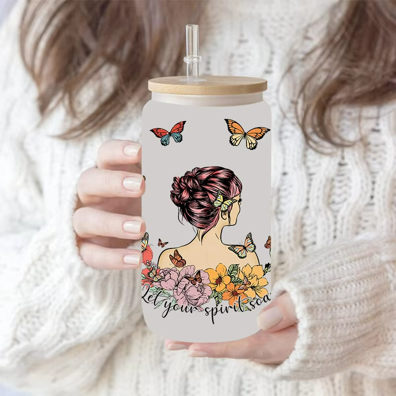 Waterproof UV DTF Cup Wrap Transfers for Tumblers Mugs Bottles PVC Ceramic-Washable Transfers by Water Transfer Printing